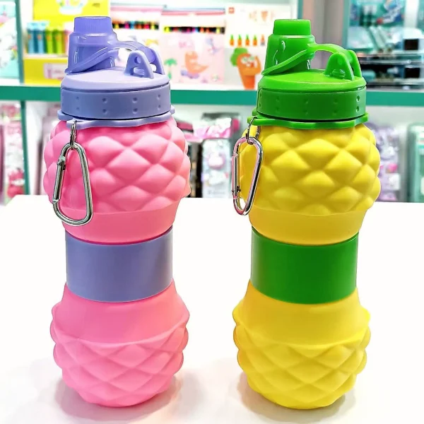 قمقمه سیلیکونی 600 میل طرح آناناس